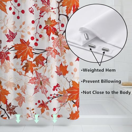 Rideau de douche 150x170cm en polyester imperméable à motif feuilles
