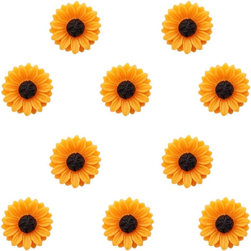 10-Pack Women Brooch Lapel Pins Novelty Sunflower Daisy Safety Push Pin Buckle for Shirt Hat Cardigan Sweater Decorate Tie Tacks Pin Back Clutch