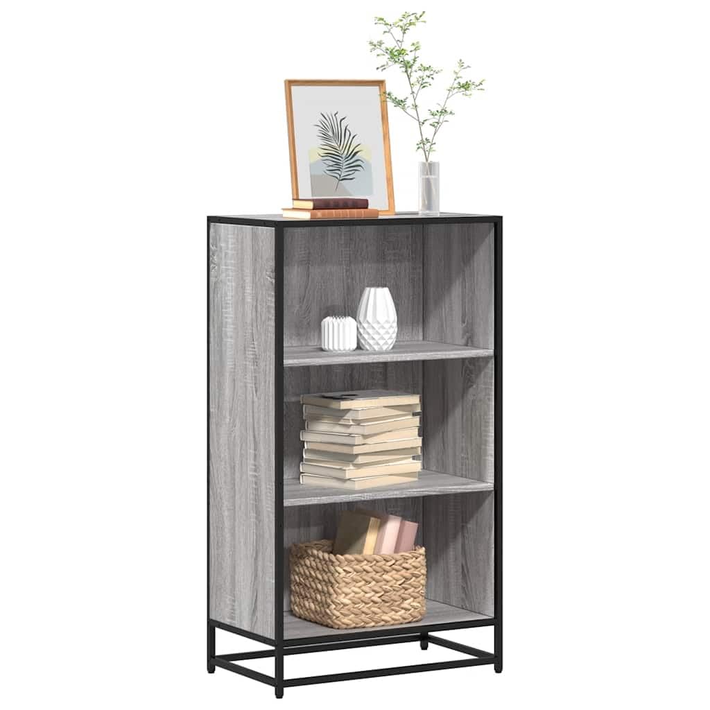 Bibliothèque à 3 compartiments Gris Sonoma 60 x 35 x 107,5 cm
