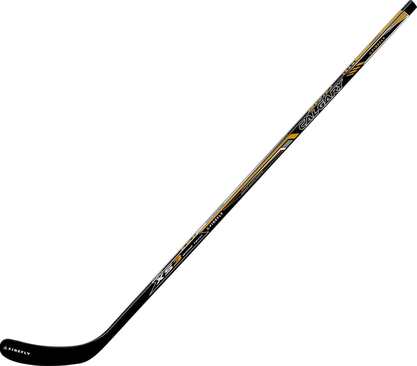 Firefly Kids Xs3 Calgary III Ice Hockey Stick, Black/Gold/White, L95