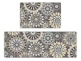 Pauwer Boho Kitchen Rugs Set of 2 Anti Fatigue Mats for Kitchen Floor Cushioned Kitchen Rugs and Mats Non Skid Waterproof Kitchen Runner Comfort Standing Mat