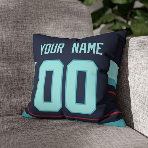 Image of ANTKING Seattle Throw Pillow Personalized Custom Any Name and Number for Men Women Boy Gifts