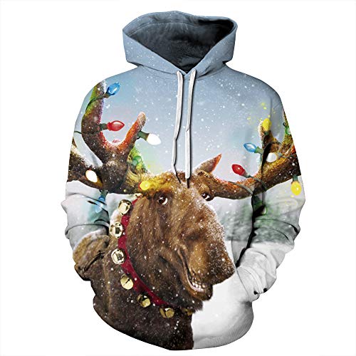 Grace's Secret Unisex 3D Ugly Christmas Sweatshirt Kangaroo Pocket Hoodies Pullover