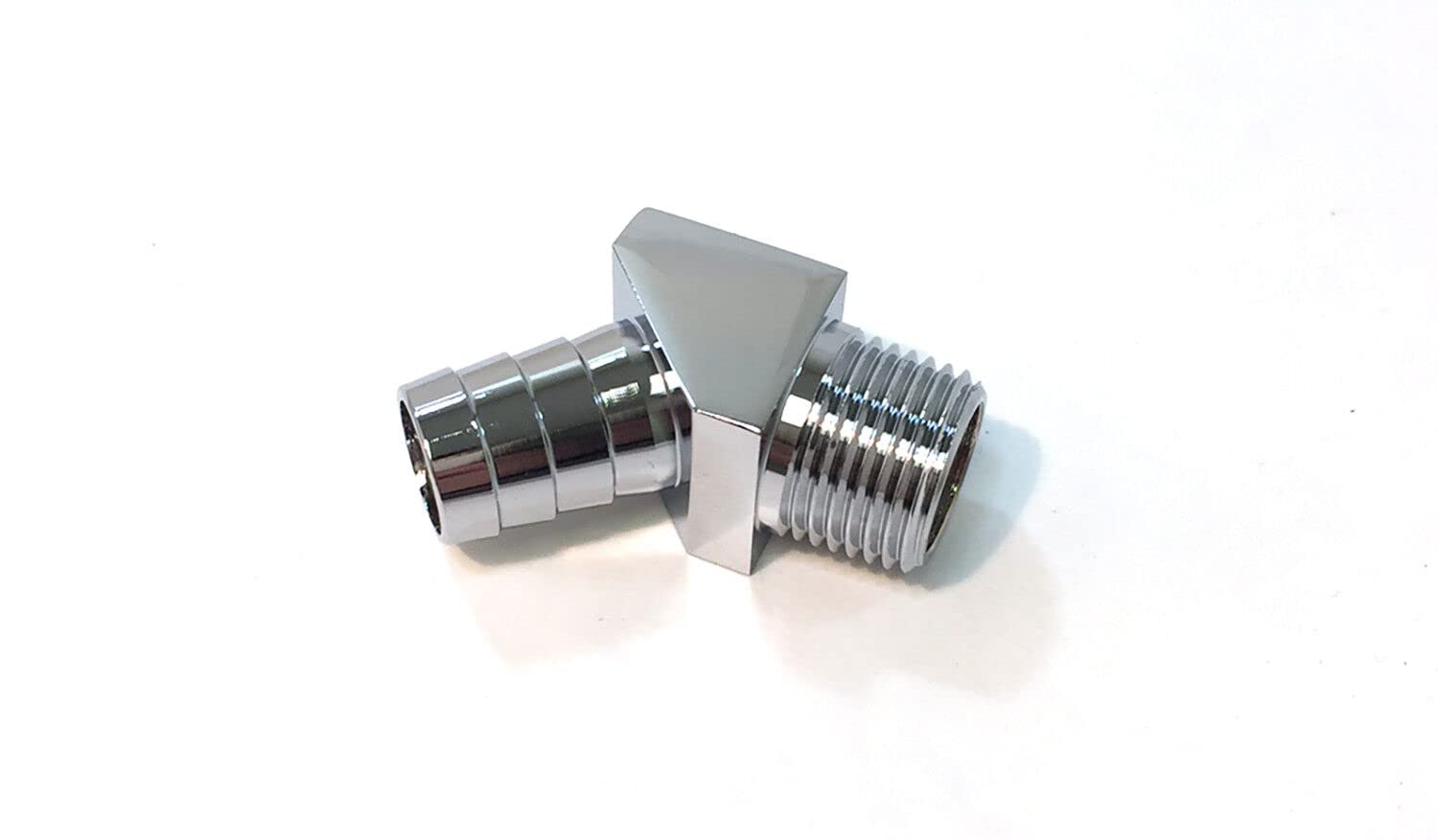 45 Degree Heater Hose Intake Manifold Fitting 1/2" NPT to 5/8" Barb Chrome Automotive