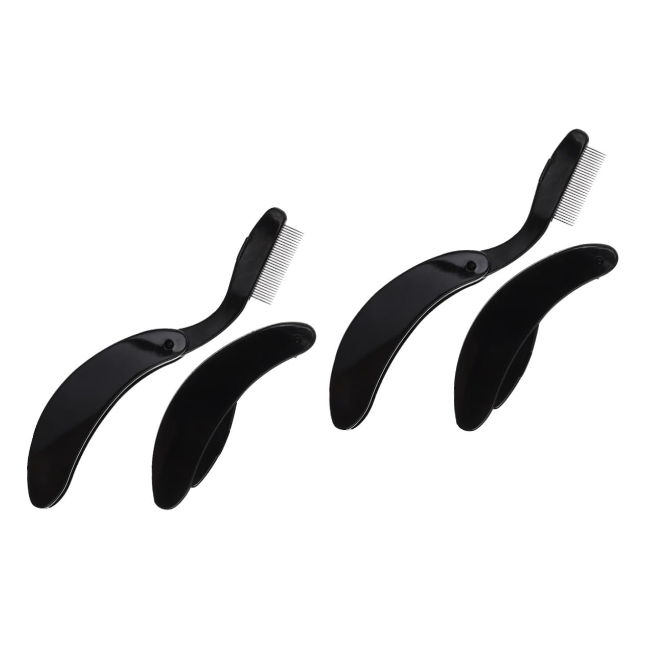 NOLITOY 2sets Professional Eyebrow Eyelash Combs Set Girl Makeup Tool Lash Separator Stainless Steel 2pcs*2