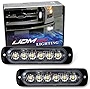 iJDMTOY Super Slim Flush Mount 6-LED Daytime Running Light/Auxiliary Driving Lighting Kit Compatible with Truck SUV Grille or Bumper Mount, Xenon White