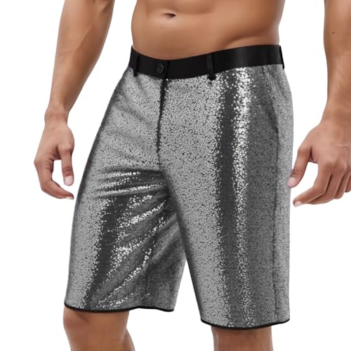Short d'été décontracté avec paillettes homme coupe confortable léger