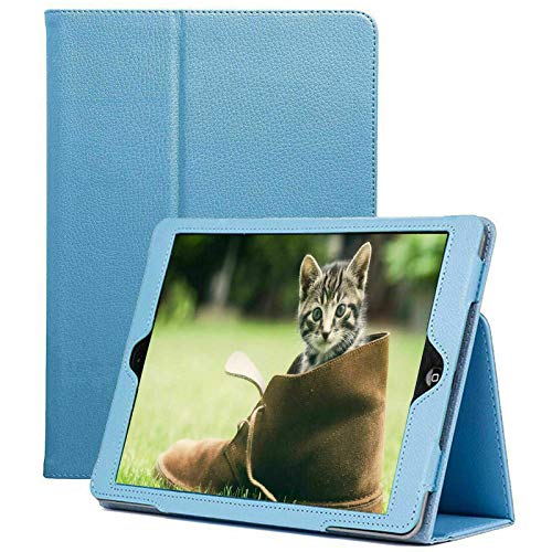 Leather Folio Flip Case For Apple iPad Air (2013-2018) (Aqua), 9.7 inch