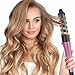 Automatic Curling Iron Ceramic Auto Hair Curler - Detangle Scald-Free Fast Heating One-Click Automatic Rechargeable Quick Styling Curling Iron Wand Automatic Curling for Hair Styling (Hot Pink)