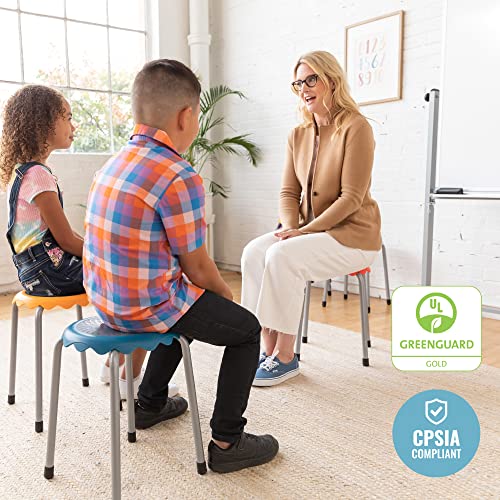 Image of ECR4Kids Daisy Stackable Stool with Glides Seating Set, Flexible Seating, Assorted, 8-Piece