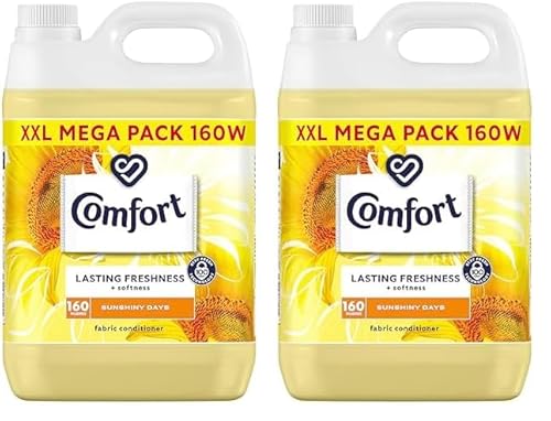 Comfort Sunshiny Days Fabric Conditioner with Stay Fresh technology for 100 days of freshness + fragrance* 4.8 L (160 washes) (Pack of 2)