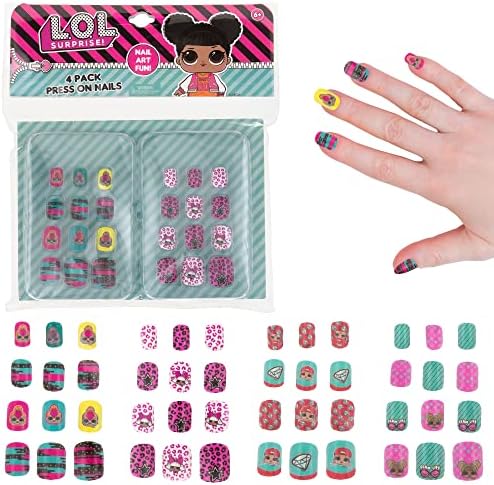 L.O.L SURPRISE LOL2008 (4 Sets) Press On Nails, Assorted
