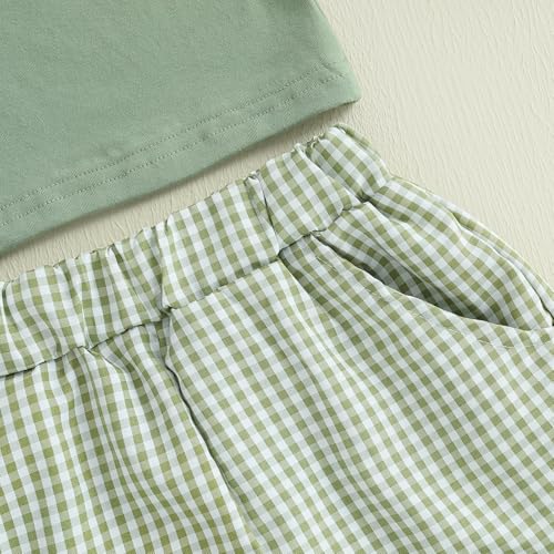 CIYCUIT Toddler Baby Boy Clothes Embroidered Print T-Shirt and Striped Shorts 2 Piece Outfit Set4