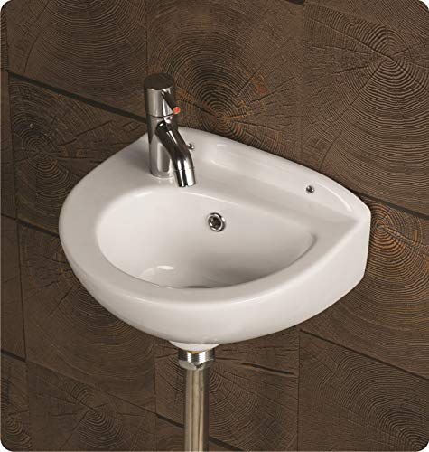Ceramic Small Wall Hung Wash Basin Dimension(12 x 10 x 7 Inch)/Glossy Finish/Wall Hung/Wall Mounted Bathroom Sink/Super White Color