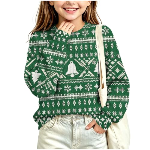 Girls Crewneck Christmas Sweater Long Sleeve Sweaters Winter Xmas Tops - image 6