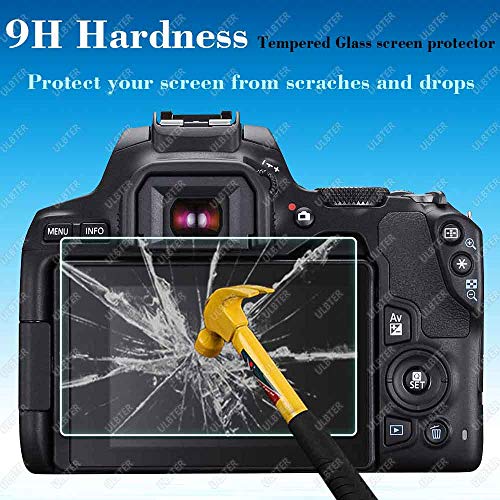 Image of ULBTER Screen Protector for Canon EOS Rebel SL3 / 250D Camera & Hot Shoe Cover, [2+3Pack] 0.3mm 9H Hardness Tempered Glass Flim Anti-Scrach Anti-Fingerprint Anti-Bubble