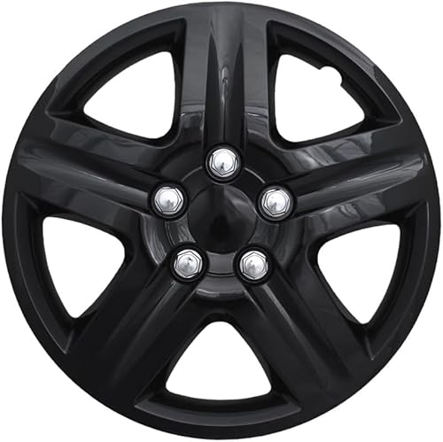 Oxgord Hubcaps Wheel Covers - (Set Of 4) Hub Caps Wheels Rim Cover - Car Accessories Silver Hubcap Standard Steel Rims - Snap On Auto Tire Replacement Exterior Cap (Ice Black, 16 Inch) #TOP1