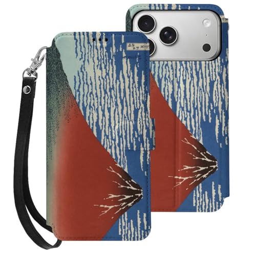 iPhone17 Pro Max用ケース 手帳型 凱風快晴 葛飾北斎 アイフォン17 Pro Max用ケース 財布型 スマホケース PUレザー おしゃれ カード収納 スタンド機能 携帯カバー 耐衝撃 2025年新型