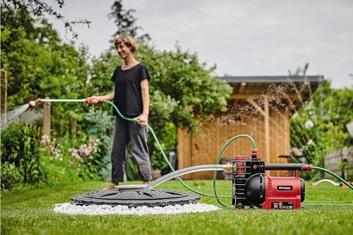 Foto von Einhell Gartenpumpe GE-GP 1145 ECO (1.100 W, 4500 L/h max. Förrdermenge, Wasserfüll-/Schmutz-/Sauganzeige, Thermo-/Frostschutz, Vorfilter m. Rückschlagventil, inkl. Adapter)