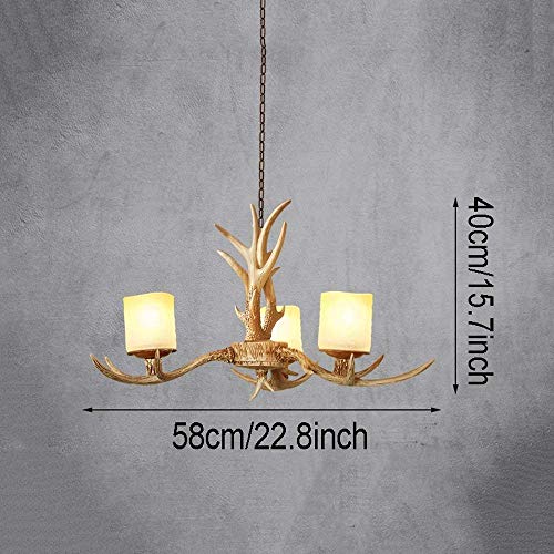 Preisvergleich Produktbild Deckenleuchte American Country Kronleuchter Drei Harz Hirschkopf Kronleuchter Glasschirm Bekleidungsgeschäft Wohnzimmer Arbeitszimmer Schlafzimmer Restaurant Bar Deckenleuchte