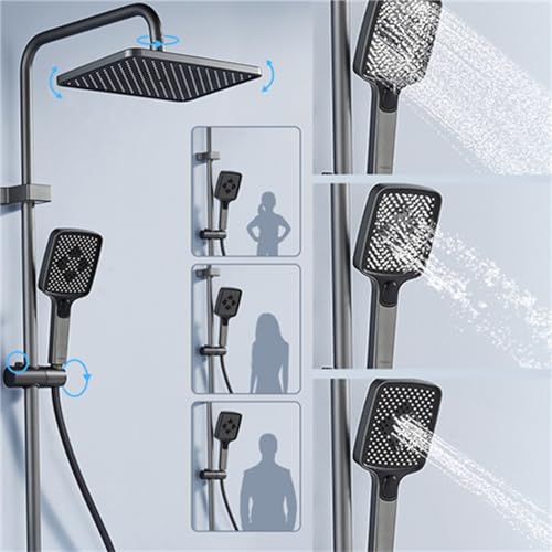 Pomme de douche à ma grande surface avec ensemble complet de robinet gris - 5