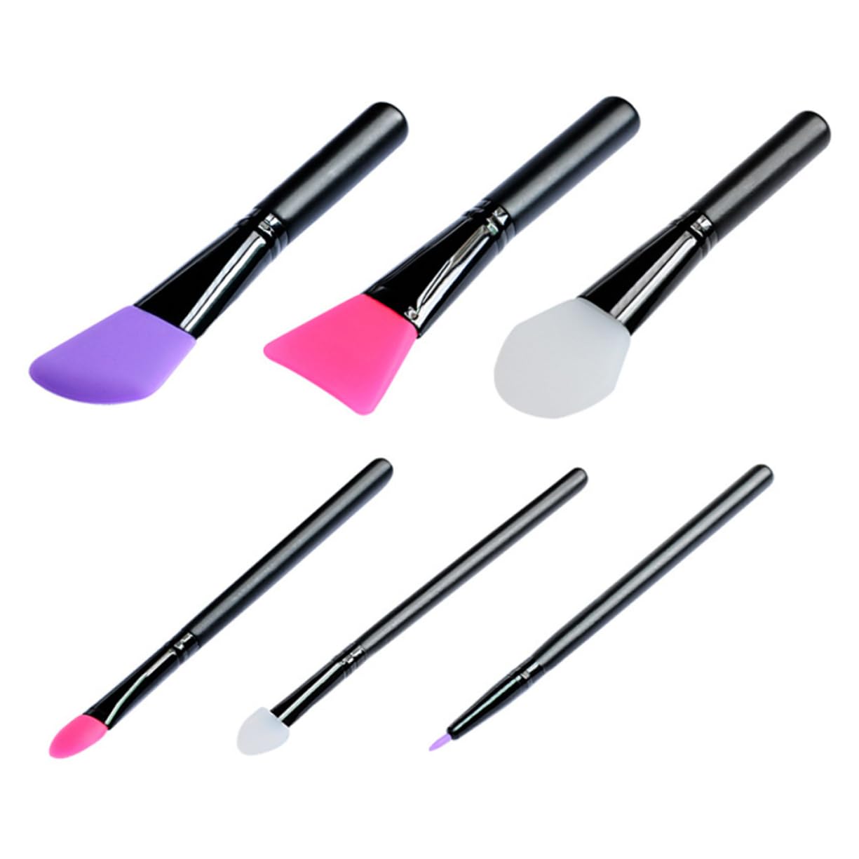 Ipetboom 6pcs Silicone Face Mask Brush Soft Applicator for Facial Masks Body Lotion Mud Durable Easy to Clean for Sensitive Skin Professional Home Use