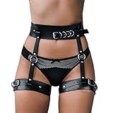 Sex Bondage Thigh Restraints Fetish Erotic SM Sexy Punk Leather Leg Harness Adjustable Strap Waist Belt Harness Women Thigh Garter Waist Rings Suspenders Belt