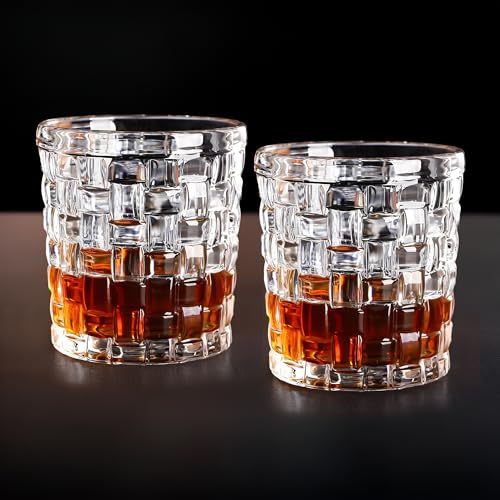 Image of UMAI Whiskey Glasses Set of 2 (270ml Each) | Diwali Glass | Lead Free Neat Whiskey Glass | Heavy Bottom Drinking Glass | Crystal Glass Diwali Gift | Glass for Drinks | Cocktail Glasses