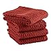 DII Basic Terry Collection Waffle Dishtowel Set, 15x26, Solid Vintage Red, 4 Piece