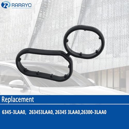 Image of fluororubber (FKM) Engine Oil Filter Housing Gasket 26345-3LAA0 for Kia Telluride 2020-2024,Sorento 2018-2020,Sedona 2019-2021,Cadenza 2017-2020;Hyundai Palisade 2020-2023,Genesis 2014-2016