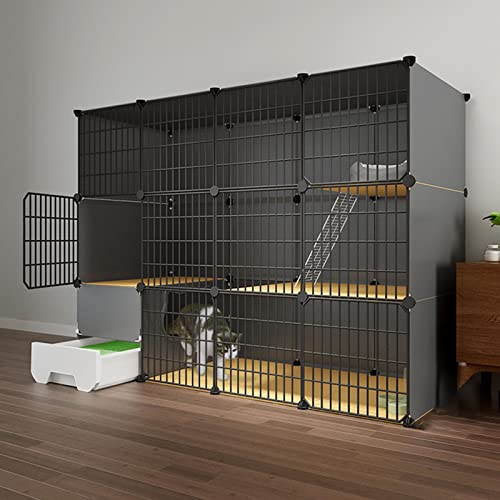Enclos pour chats d'intérieur structure premium et grands paliers