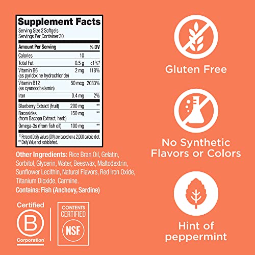 OLLY Ultra Strength Brain Softgels, Nootropic, Supports Healthy Brain Function, Memory, Focus and Concentration, Omega-3s, Vitamins B6 and B12, 30 Day Supply - 60 Count - Image 5