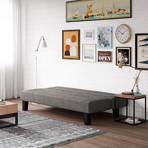 DHP Kebo Sofabed Grey Velvet Compact
