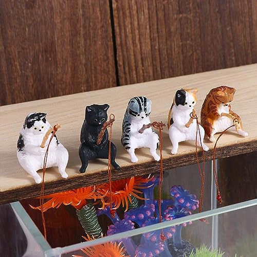 Estatua de Gato Pescador Miniatura Kit 5 Piezas miniatura 6