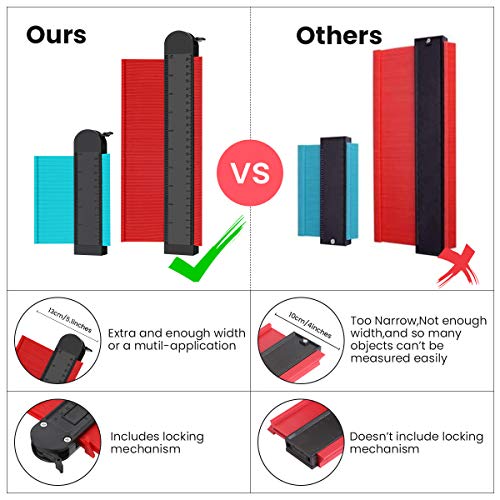 image for 2 Pack Wider Contour Gauge Duplicator,CHARMINER Profile Gauges,Copy Ir