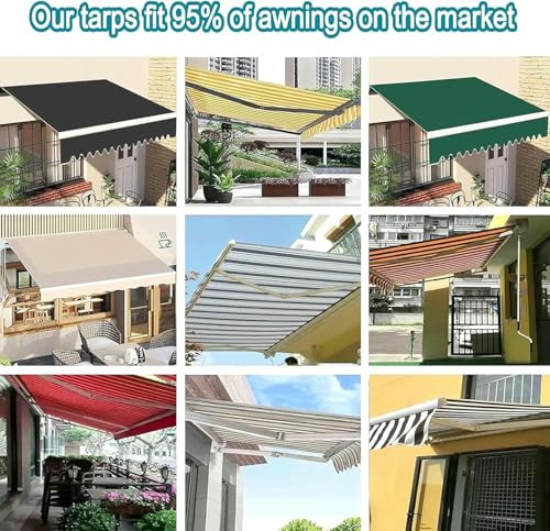 Toldo retráctil de repuesto lona de poliéster impermeable de 6x1.5m color rojo para exterior 8