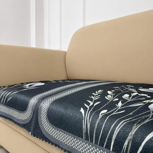 Image of Homerz Premium Waterproof Jasmine Joe Sofa Seat Cover - Floral Printed Sofa Protector | Non-Slip, Washable & Durable Sofa Protector (Grey, 2 Seater)