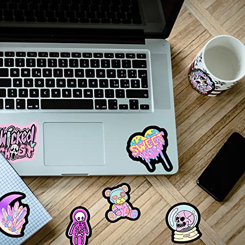 50Pcs Gothic Cartoon Stickers Pack- Vinyl Waterproof Stickers For Kids Teens Adult Laptop Water Bottles Computer Phone Diy Decor For Skateboard Helmet #TOP1
