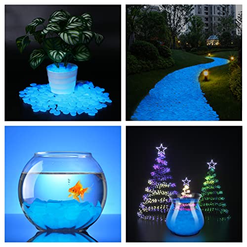 Image of Kaiyuan Dynasty Glow in The Dark Rocks Outdoor Decorative Stones 600Pcs Pink Glow Stones Glowing Rocks for Patio Outdoor Glow Rocks Luminous Pebbles Gardening Glow Stones Vase Decor