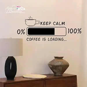 GADGETS WRAP Wall Decal Vinyl Sticker Loading Coffee is loading Drink Black for Office Home Wall Decoration
