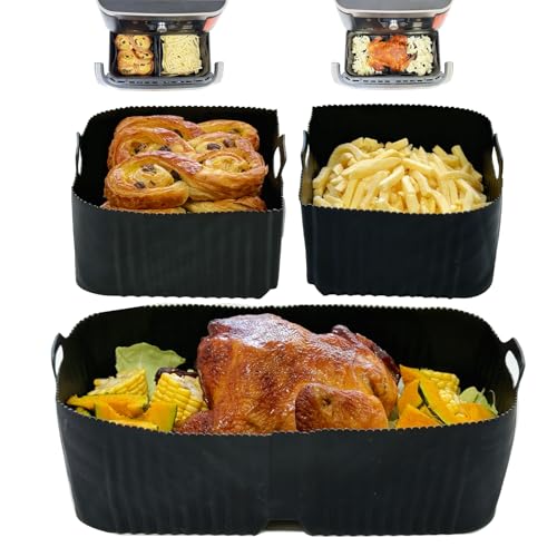 Heißluftfritteuse Zubehör für Ninja Foodi Flexdrawer 10,4 L AF500EU,3 Pcs Airfryer Silikonform Wiederverwendbar Airfryer...