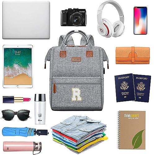 Personalized Initial Laptop Backpack for Women-Waterproof Teacher Backpack/College Backpack/Nurse Backpack for Work,Travel Bckapack with 15.6" Laptop Compartment-Birthday Gift for Women2
