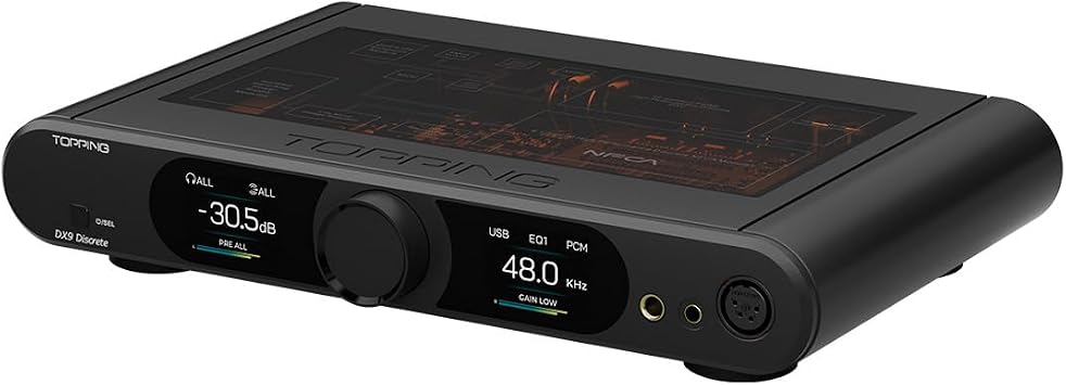 TOPPING DX9 Discrete Fully Balanced 1-Bit DAC & Headphone Amplifier | 131dB DNR | Six-Channel NFCA Module | LDAC Bluetooth 5.1 | Ten-Band PEQ | Hybrid Relay Volume Control Black