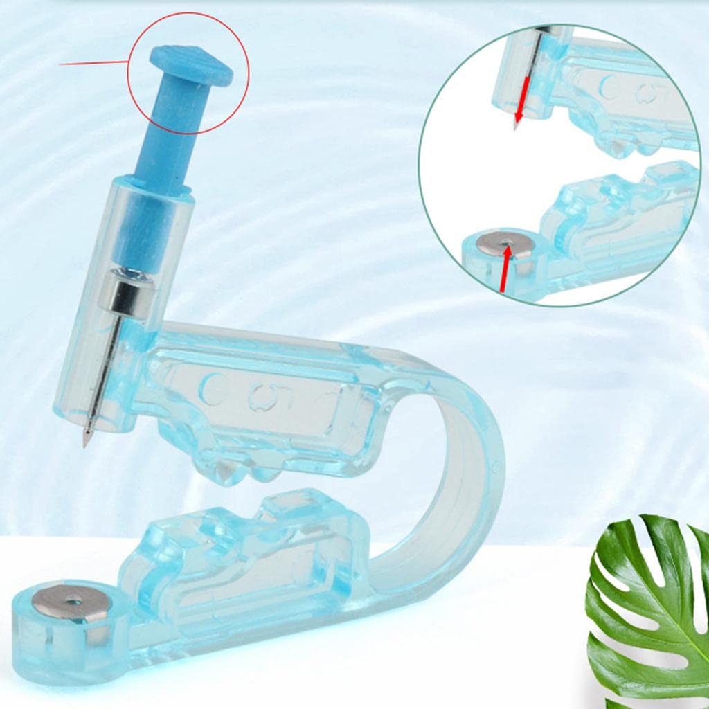 Disposable Painless Ear Piercing Without Inflammation Nail Gun Kit for Salon Men, Punk Portable Self Piercing Tool - Round Head