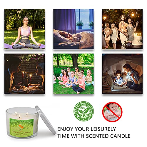 2 Packs 14Oz Citronella Candles Outdoor 3 Wicks Soy Wax Scented Candles For Home Patio Porch Balcony #TOP5