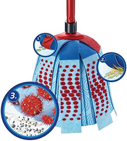 Vileda SuperMocio 3Action XL Compact Floor Mop with Extra Head Replacement, Mop for Cleaning Floors, Set of 1x Mop and 1x Refill