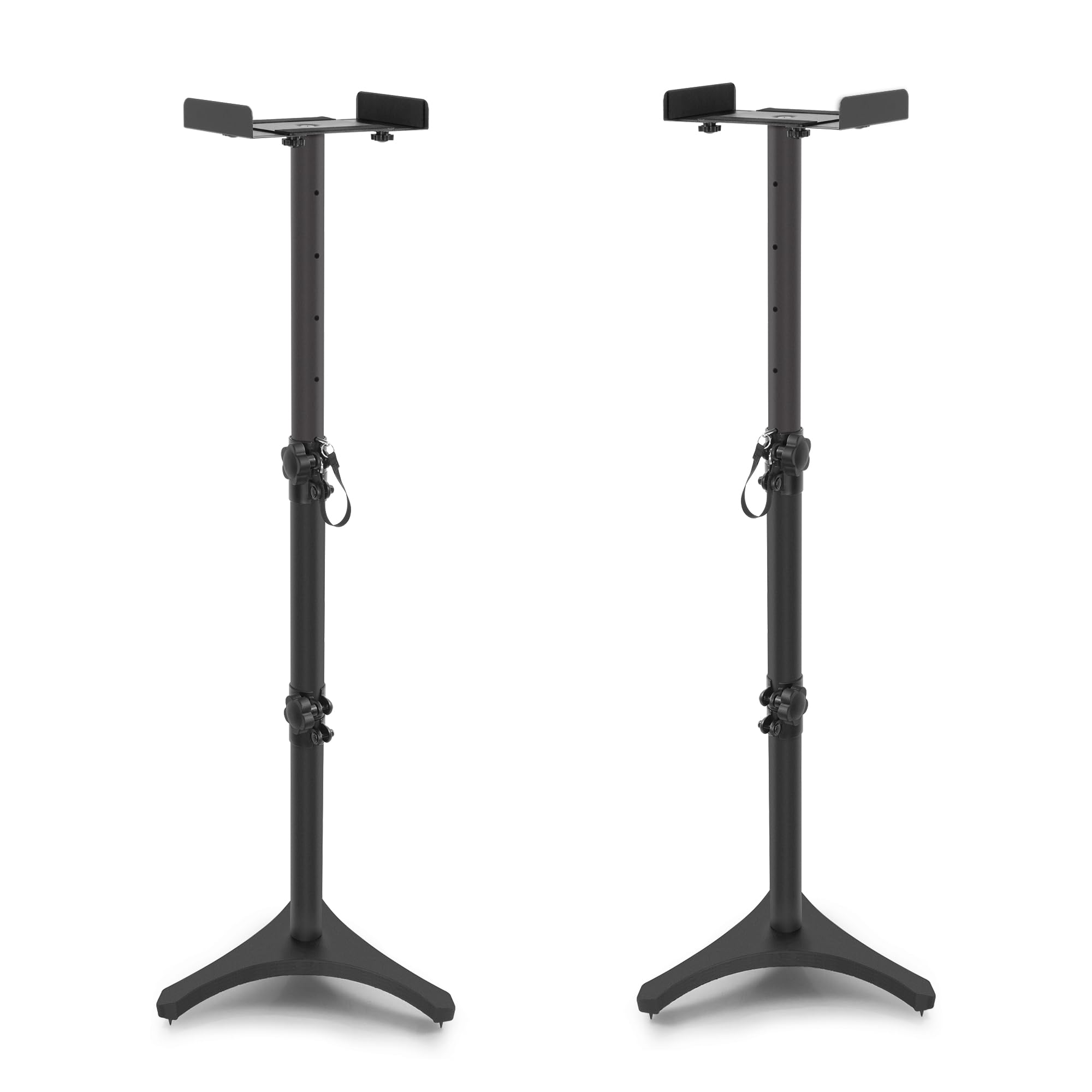 Set di 2 Supporti per Altoparlanti Regolabili in Altezza da 78 a 104CM, Fino a 5KG, Supporto per Altoparlanti con Base Triangolare, Supporti Universali per Altoparlanti per Home Cinema (3 Sezioni)