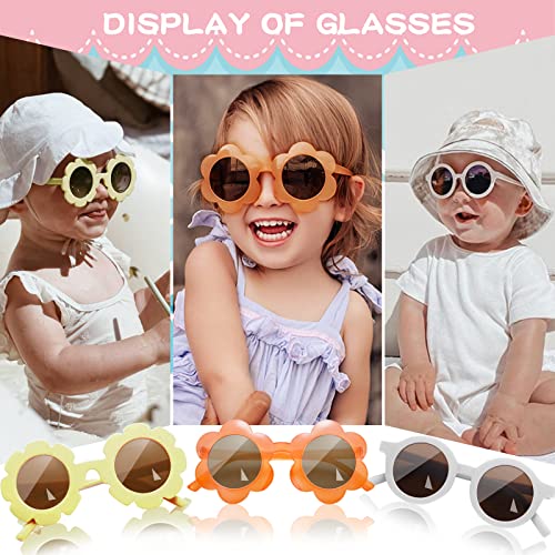 SUNOVELTIES 9 Pack Kids Sunglasses Child Daisy Round Flower Sunglasses for Toddler Girls Boys Baby Cute Glasses Eyewear for Parties2