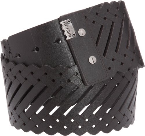 Ceinture femme 80 cm Replay AW2141 en cuir noir réglable de 65 à 95cm