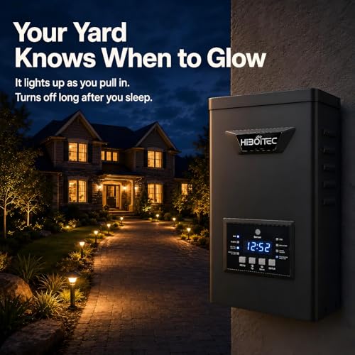Image of HIBOITEC 400W Low Voltage Landscape Transformer with Photocell Sensor Timer | 120V AC to 12V /15V AC Outdoor Lighting Transformer for Landscape Lighting Path Lights